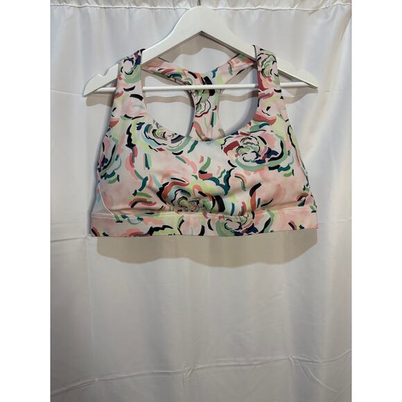 Athleta Plus Size 2X Floral Sports Bra Adjustable Activewear Razorback - Picture 1 of 10